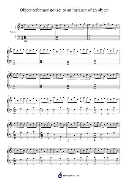 Object reference not set to an instance of an object Sheet Music by Cartion-Arr.Trutor Hubno
