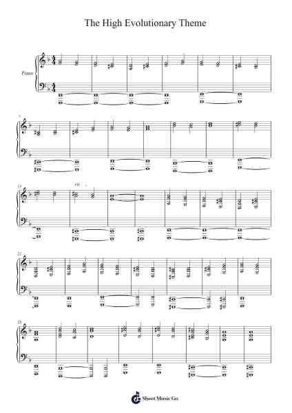 The High Evolutionary Theme Sheet Music by John Murphy-Arr.Judmons Bairdchel