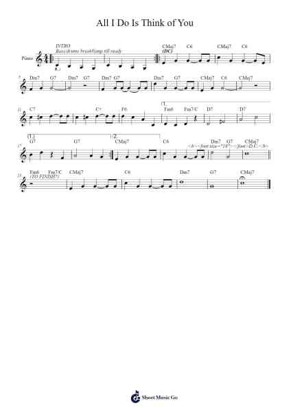 All I Do Is Think of You Sheet Music by Misc tunes-Arr.Wheenan
