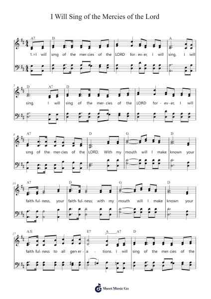 I Will Sing of the Mercies of the LORD Sheet Music by James H. Filmore-Arr.Larlice Hewphil