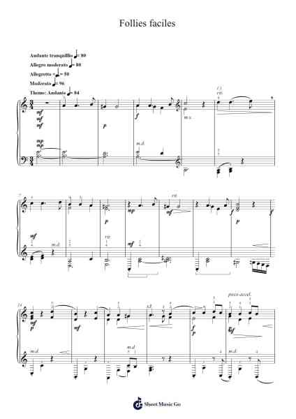 Follies faciles Sheet Music by Anthony St. Pierre-Arr.Twainryl