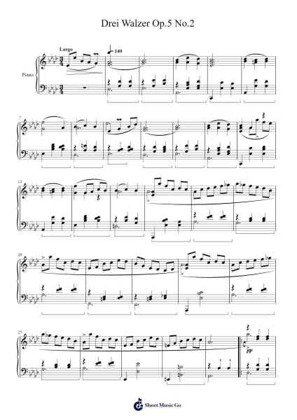 Drei Walzer Op.5 No.2 Sheet Music by Luca Jeitler-Arr.Fordtrid Lawsweet