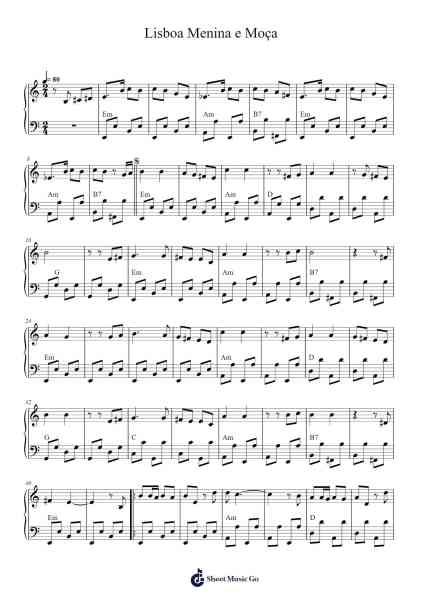 Lisboa Menina e Moça Sheet Music by Eugénio Pepe/Fado Canção-Arr.Crylip
