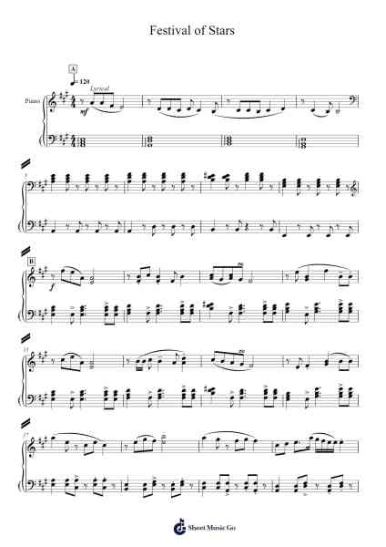 Festival of Stars Sheet Music by Misc Computer Games-Arr.Cofearl