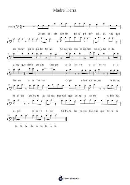 Madre Tierra Sheet Music by Chayanne-Arr.Mila
