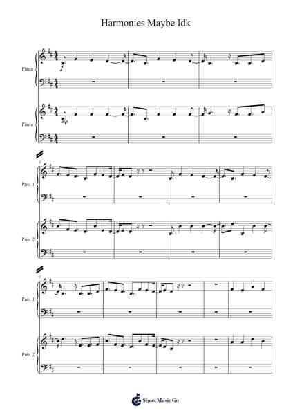 Harmonies Maybe Idk Sheet Music by jrickert4-Arr.Restan