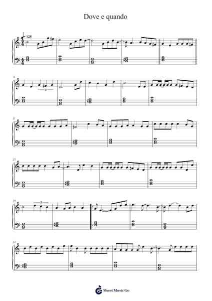 Dove e quando Sheet Music by Unknown author-Arr.Corsay Parhys