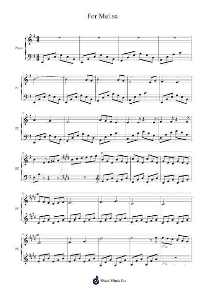 For Melisa Sheet Music by gaietta01-Arr.Blithefrey
