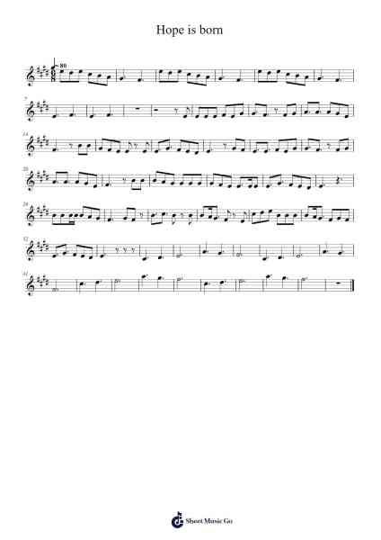 Hope is born Sheet Music by Unknown author-Arr.Manpiers