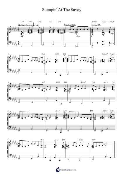 Stompin' At The Savoy Sheet Music by Benny Goodman/Edgar Sampson/Chick Webb-Arr.Cromon Annlvis