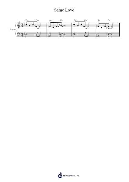 Same Love Sheet Music by Macklemore/Ryan Lewis-Arr.Jendine