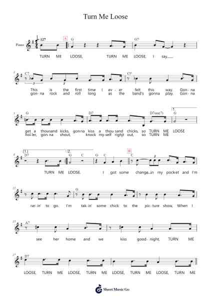 Turn Me Loose Sheet Music by Doc Pomus/Fabian/Mort Shuman-Arr.Jeanian