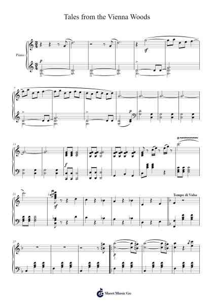 Tales from the Vienna Woods Sheet Music by Johann Strauss II-Arr.Louiefie