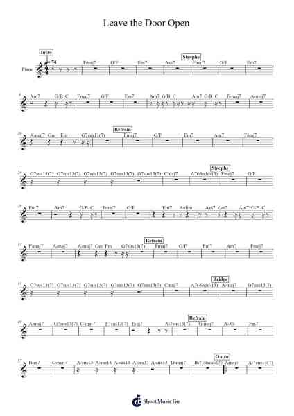 Leave the Door Open Sheet Music by Silk Sonic/Anderson .Paak/Bruno Mars-Arr.Bergdrew Browningthur