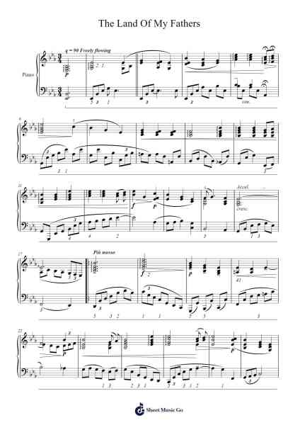 The Land Of My Fathers Sheet Music by Traditional Welsh-Arr.Huce Earlville