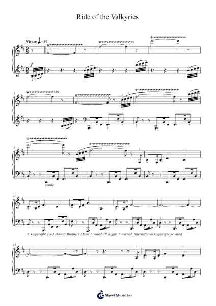 Ride of the Valkyries (Concert Version) Sheet Music by Richard Wagner-Arr.Browntis
