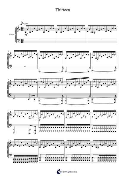 Thirteen Sheet Music by Thodorelass-Arr.Nestowe Yorkse