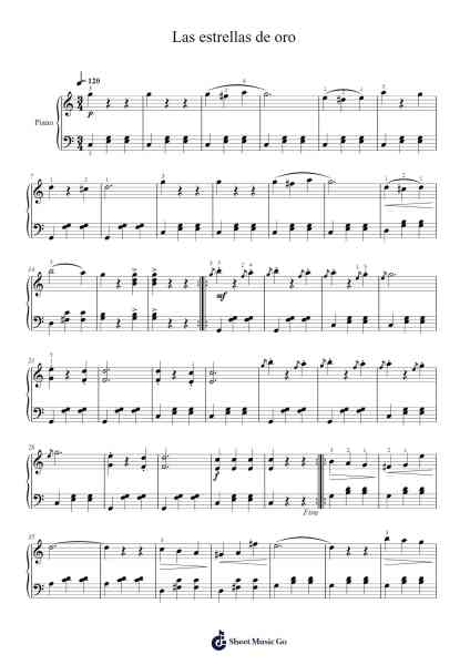 Vals "Las estrellas de oro" Sheet Music by -Arr.Brownend Bonckey