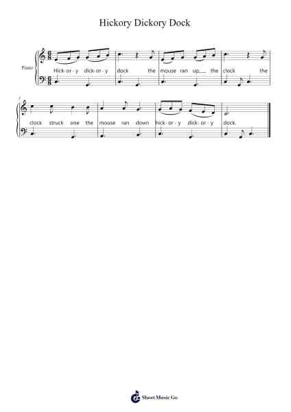 Hickory Dickory Dock Sheet Music by Traditional English-Arr.Saxbraith