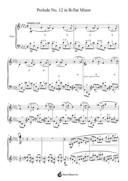 Prelude No. 12 in B-flat Minor Sheet Music by Matthew Wong-Arr.Huthorne