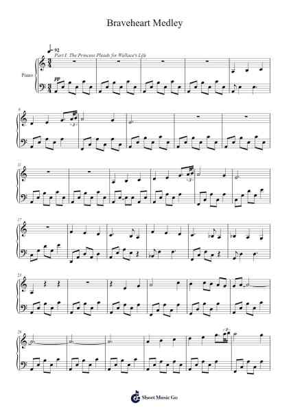 Braveheart Medley Sheet Music by James Horner-Arr.Tateearl Grantbroad
