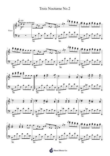 Trois Nocturne No.2 Sheet Music by m-11166492-Arr.Wheatlin Ranpkins