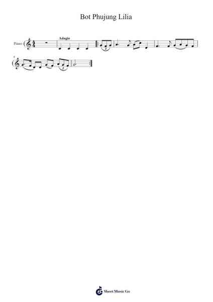 Bot Phujung Lilia Sheet Music by Khmer Education Song-Arr.Rusget Garckle