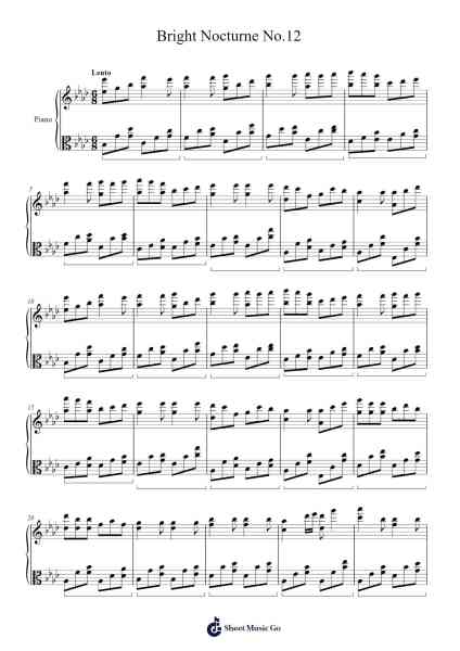 Bright Nocturne No.12 Sheet Music by Trong David The Diep-Arr.Vicvey Cotge