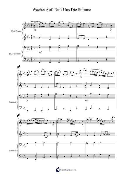 Wachet auf, ruft uns die Stimme, BWV 645 Sheet Music by Johann Sebastian Bach-Arr.Ivessid