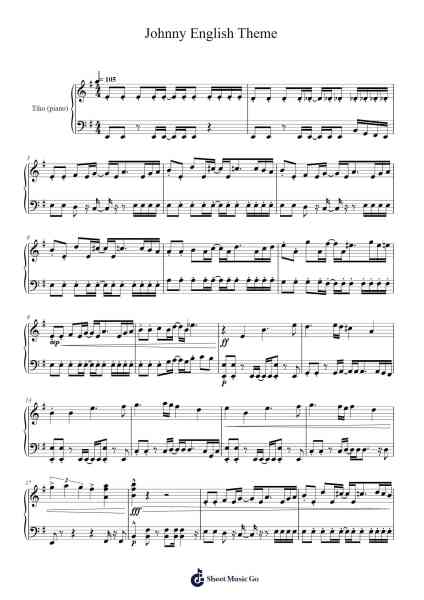 Johnny English Theme Sheet Music by Ilan Eshkeri/Shigeru Umebayashi-Arr.Hearstjean