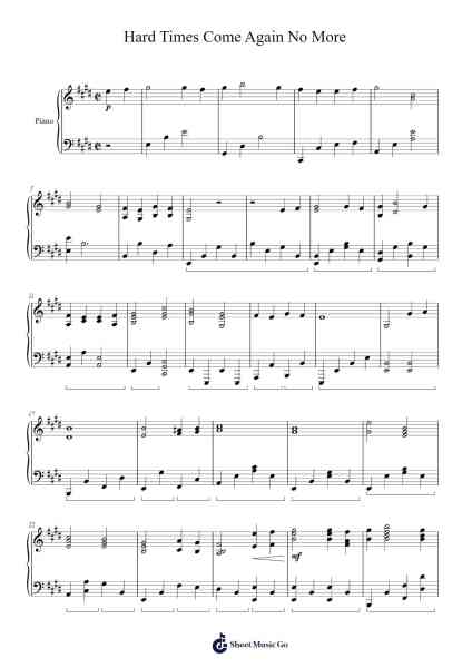 Hard Times Come Again No More Sheet Music by Traditional-Arr.Humeleen Bachnat