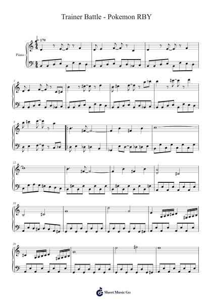 Trainer Battle - Pokemon RBY Sheet Music by Junichi Masuda-Arr.Beroll