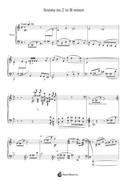 Sonata no.2 in B minor Sheet Music by Boothphen Rybes-Arr.Galepiers Vasa