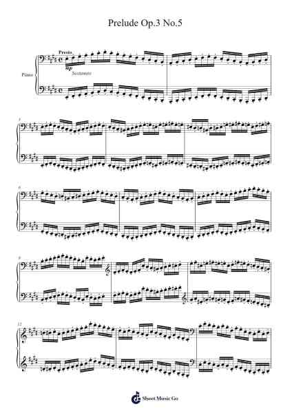Prelude Op. 3 No. 5 Sheet Music by Trayy Turner-Arr.Ruthives Sibylxy