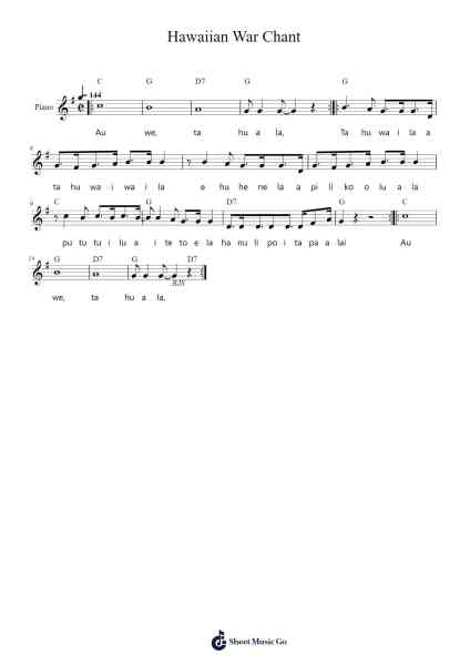 Hawaiian War Chant Sheet Music by Bob Wills & His Texas Playboys-Arr.Willmand Dundre
