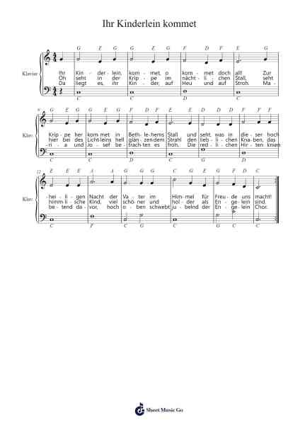 Ihr Kinderlein, kommet Sheet Music by Johann Abraham Peter Schulz-Arr.Hughmand