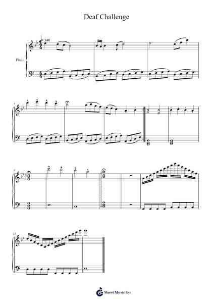 Deaf Challenge Sheet Music by Roocook-Arr.Readerae