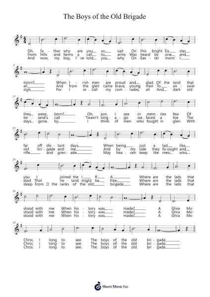 The Boys of the Old Brigade Sheet Music by -Arr.Maypaul