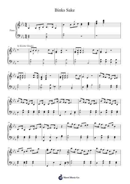 Binks Sake Sheet Music by Dilpenn-Arr.Maltzster Colcott