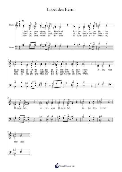 Lobet den Herrn Sheet Music by -Arr.Blithephne