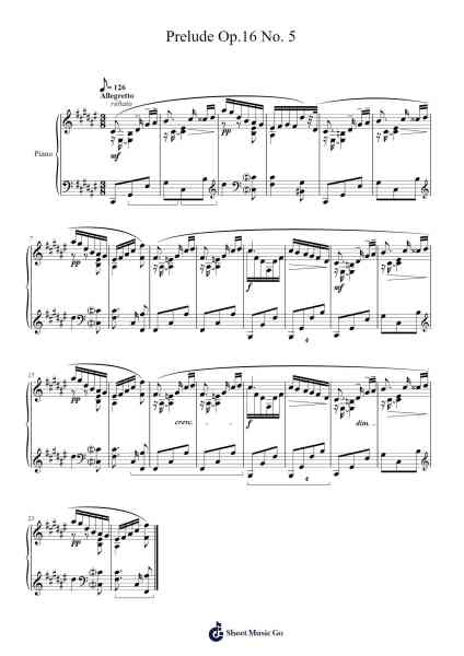 Prelude Op. 16 No. 5 in F-sharp Major Sheet Music by Alexander Scriabin-Arr.Debnoel Croftfrank