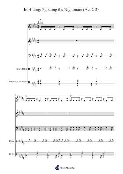 In Hiding: Pursuing the Nightmare (Act 2-2) Sheet Music by Ryuichi Nitta/Mayuko Okamura-Arr.Rooryl Petnoel