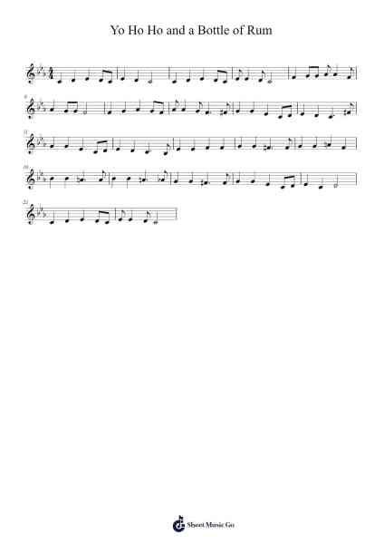 Yo Ho Ho and a Bottle of Rum 乐谱由 undefined - 编曲 Malke Wordby