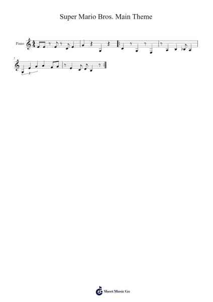 Super Mario Bros. Main Theme Sheet Music by Wheatdave-Arr.Phillen Gillpont