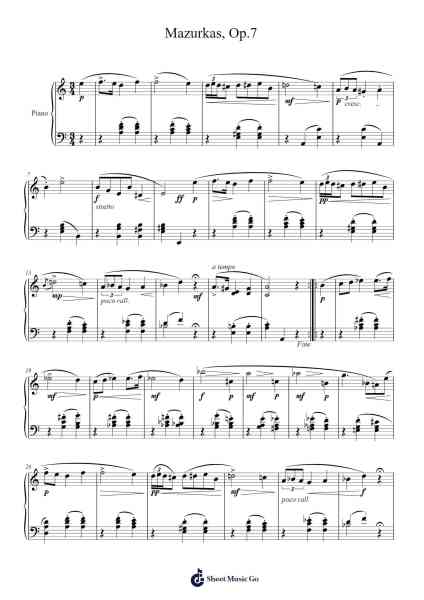 Mazurkas, Op. 7 Sheet Music by undefined-Arr.Osrias Drewnia