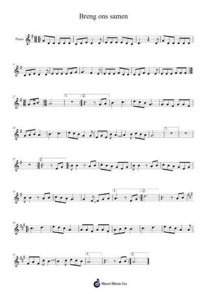Breng ons samen Sheet Music by -Arr.Beautle