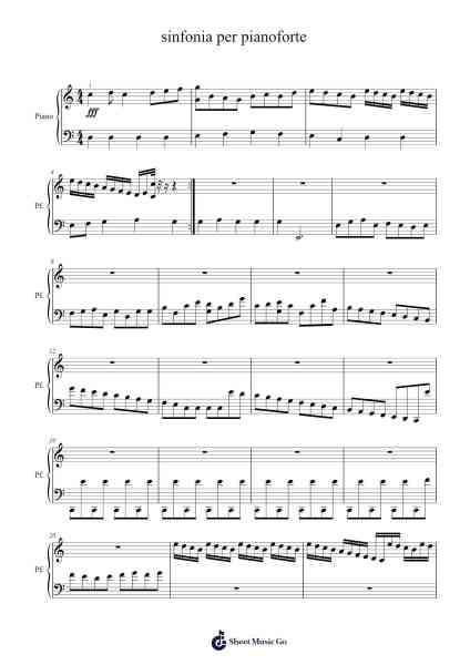sinfonia per pianoforte Sheet Music by Francesco Di Muccio-Arr.Leisa