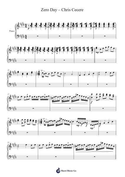 Zero Day - Melody part 2 Sheet Music by Chris Cecere-Arr.Gorale Wattia