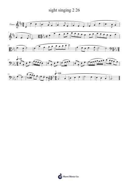 sight singing 2 26 Sheet Music by -Arr.Dekes