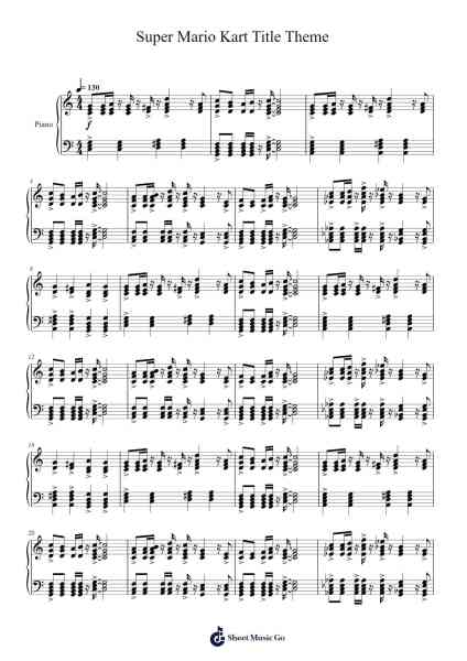 Super Mario Kart Title Theme Sheet Music by Soyo Oka-Arr.Woodcie Budad